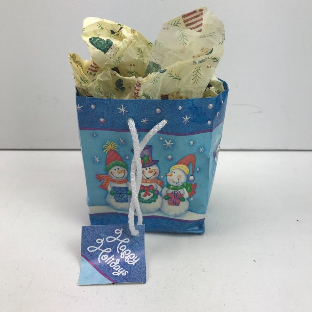 Happy Holiday Primitive Snowman Tealight Candle Winter Gift Home Decor